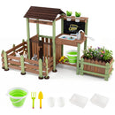 Wooden Mud Farm Playset with Planter Box and Water Pump