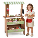 Wooden Grocery Store Playset with Chalkboard & 43 Accessories