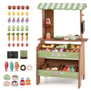Wooden Grocery Store Playset with Chalkboard & 43 Accessories