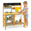 Wooden Mud Kitchen for Toddlers with Faucet & Water Tank