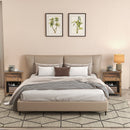 Wooden Nightstand with Slide-out Drawer and Open Shelf