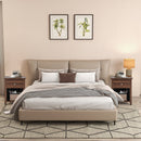 Wooden Nightstand with Slide-out Drawer and Open Shelf