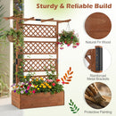 Wooden Planter Box with Lattice Trellis Raised Garden Bed Privacy Screen with Flat Roof