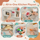 Wooden Play Kitchen Set with Lights & Sounds - White