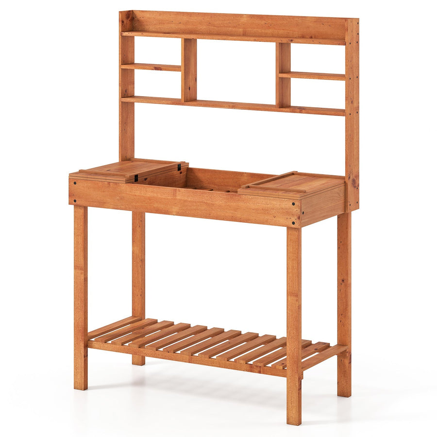 Wooden Potting Bench Table 61