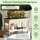 Wooden Raised Garden Bed with Legs and Lockable Wheels-Natural