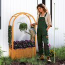 Wooden Raised Garden Bed with Lattice Trellis and Arched Roof-Orange