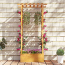 Wooden Raised Garden Bed with Lattice Trellis and Hanging Roof-Orange