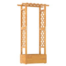 Wooden Raised Garden Bed with Lattice Trellis and Hanging Roof-Orange