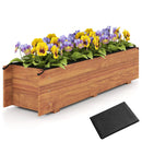 Wooden Raised Garden Bed with Drainage Holes and Liner Elevated Rectangular Planter Box-Orange