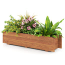 Wooden Raised Garden Bed with Drainage Holes and Liner Elevated Rectangular Planter Box-Orange