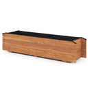 Wooden Raised Garden Bed with Drainage Holes and Liner Elevated Rectangular Planter Box-Orange
