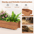 Wooden Raised Garden Bed with Drainage Holes and Liner Elevated Rectangular Planter Box-Orange