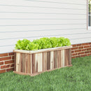Wooden Raised Garden Bed Natural Acacia Wood Rectangular Planter Box with Drainage-Natural