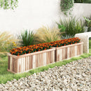 Wooden Raised Garden Bed Natural Acacia Wood Rectangular Planter Box with Drainage-Natural