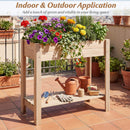 Wooden Raised Garden Bed with Legs and Storage Shelf