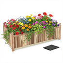 Wooden Raised Garden Bed Natural Acacia Wood Rectangular Planter Box with Liner-Natural