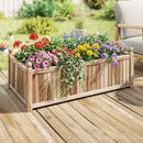 Wooden Raised Garden Bed Natural Acacia Wood Rectangular Planter Box with Liner-Natural