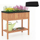 Wooden Raised Garden Bed with Storage Shelf and 220 LBS Capacity-Orange