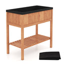 Wooden Raised Garden Bed with Storage Shelf and 220 LBS Capacity-Orange