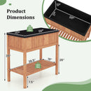 Wooden Raised Garden Bed with Storage Shelf and 220 LBS Capacity-Orange