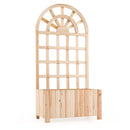 Wooden Raised Garden Bed with Trellis 48 Inch Outdoor Screen