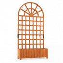 Wooden Raised Garden Bed with Trellis 71" Outdoor Planter Box Privacy Screen