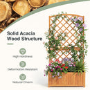 Wooden Raised Garden Bed with Trellis 63 Inch Tall Garden Planter