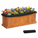 Wooden Raised Garden Bed with Drainage Holes and Liner Solid Fir Wood Planter Box