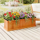 Wooden Raised Garden Bed with Drainage Holes and Liner Solid Fir Wood Planter Box