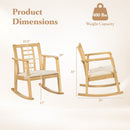 Wooden Rocking Chair with Upholstered Seat and Ladder Back