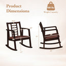 Wooden Rocking Chair with Upholstered Seat and Ladder Back