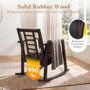 Wooden Rocking Chair with Upholstered Seat and Ladder Back