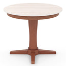 35 Inches Wooden Round Dining Table with Pedestal Base-White