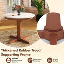 35 Inches Wooden Round Dining Table with Pedestal Base-White