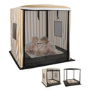 Wooden Sandbox with Canopy for Children 3+ Years Old-Brown