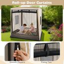 Wooden Sandbox with Canopy for Children 3+ Years Old-Brown