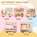 Wooden Sensory Wall Panel with Vanity and Tool Box