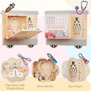 Wooden Sensory Wall Panel with Vanity and Tool Box