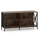 Wooden TV Stand Entertainment for TVs up to 55 Inch with X-Shaped Frame
