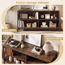 Wooden TV Stand Entertainment for TVs up to 55 Inch with X-Shaped Frame
