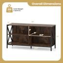 Wooden TV Stand Entertainment for TVs up to 55 Inch with X-Shaped Frame