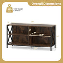 Wooden TV Stand Entertainment for TVs up to 55 Inch with X-Shaped Frame