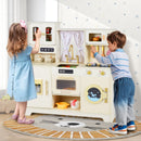 Wooden Toy Kitchen Playset with 14 Accessories for Aged 3+ Years-Beige