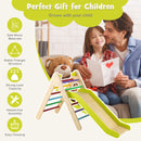 2-in-1 Wooden Triangle Climber Set with Gradient Adjustable Slide