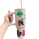 World’s Best Cup: The GetBullish Monocolor Sticker Tumbler 40 Oz Handle Travel Mug - Choose Your Own Sticker Pack