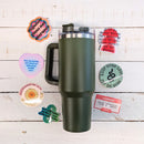 World’s Best Cup: The GetBullish Sticker Tumbler 40 Oz Handle Travel Mug - Choose Your Own Sticker Pack