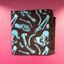 X-Ray Body Parts Bandana | Black & Light Blue Print | Sourpuss Gothic Punk Rock Accessory
