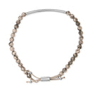 Sterling Silver Jasper Bead Station Bracelet Bolo Clasp