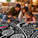 Tiger Doodle Reversible Blanket, Oxford Fabric and Flannel Design